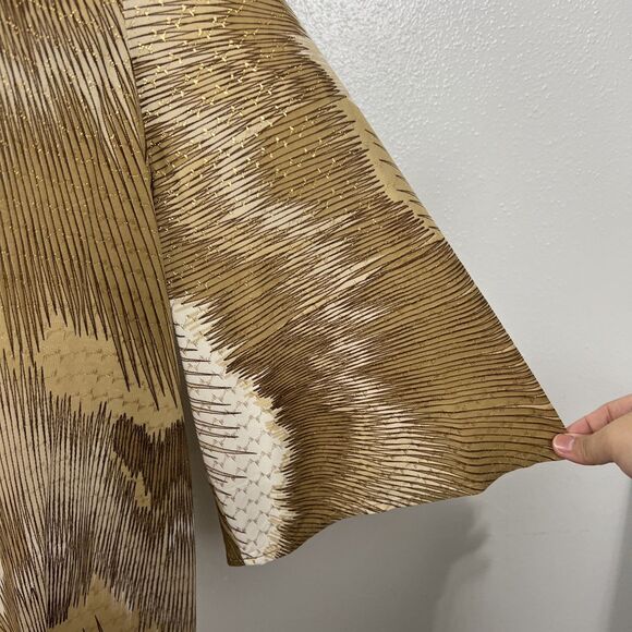 Vintage Ample Togs California Blouse Women 2XL Gold White Relaxed Bell Sleeve - Picture 9 of 16